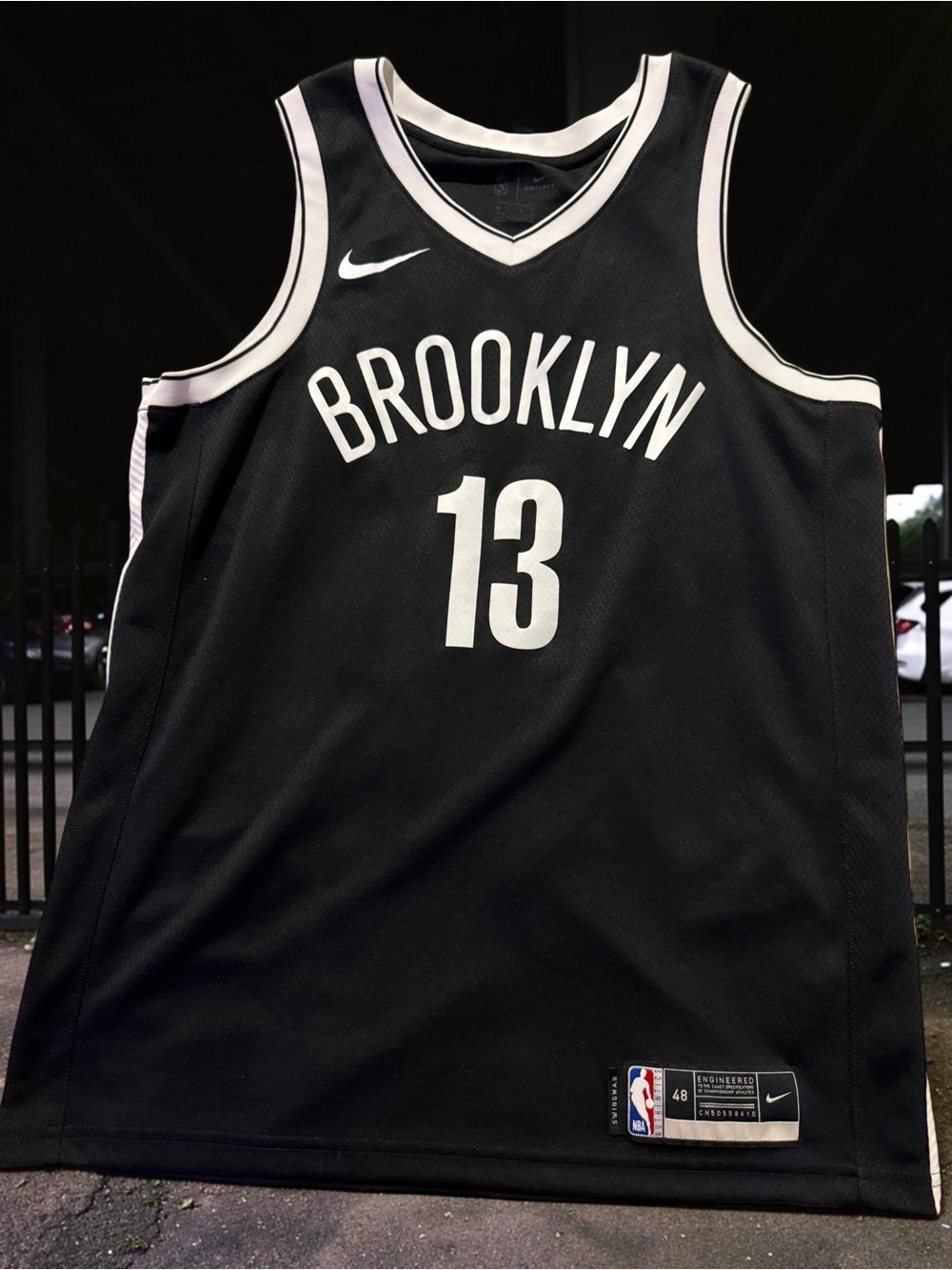 NBA Brooklyn Black and White James Harden #13 Basketball Jersey
